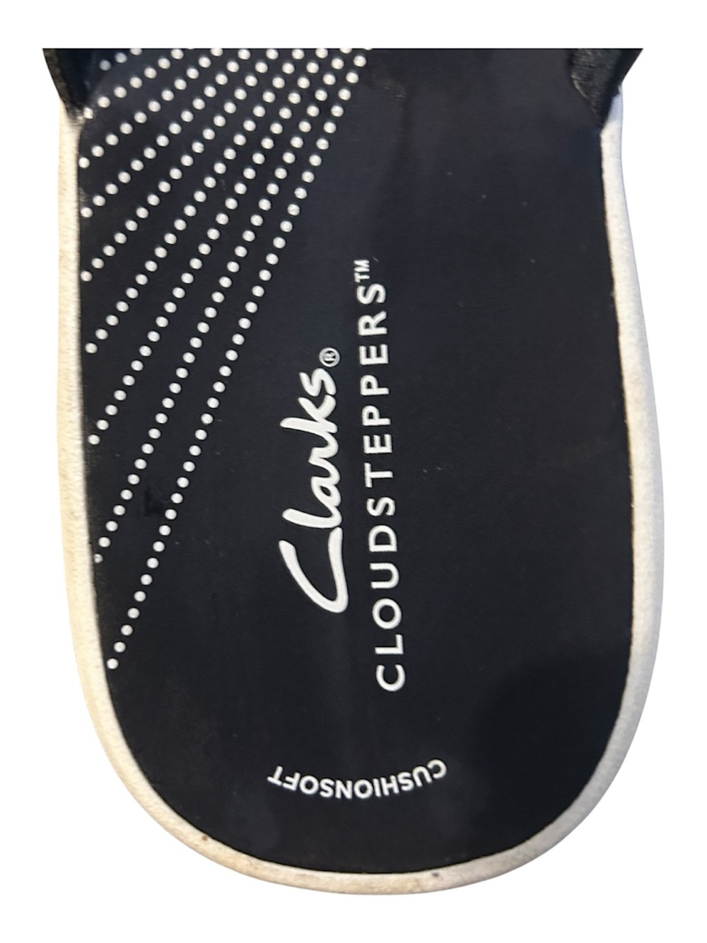 Clarks Cloudsteppers CushionSoft Flip Flops Navy Floral Comfort Sandals Size 10 - Picture 3 of 7